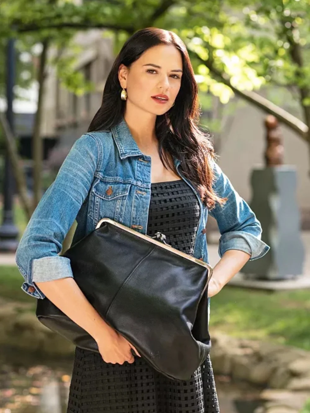Patricia Nash Serafina Extra-Large Leather Kiss-Lock Frame Handbag NWOT